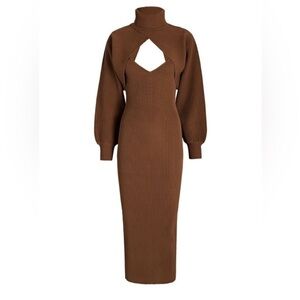 RONNY KOBO knit dress brown with sweater set